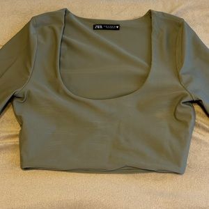 Zara Long Sleeve Crop Top